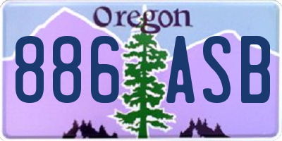 OR license plate 886ASB