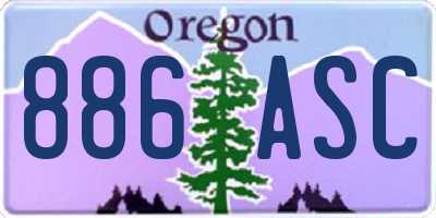 OR license plate 886ASC