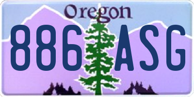 OR license plate 886ASG