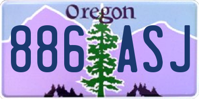 OR license plate 886ASJ