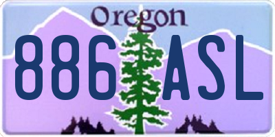 OR license plate 886ASL