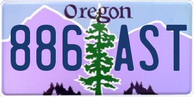 OR license plate 886AST