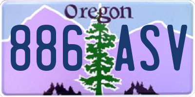 OR license plate 886ASV