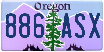 OR license plate 886ASX