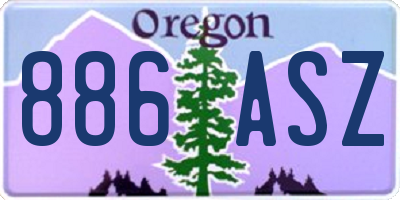 OR license plate 886ASZ