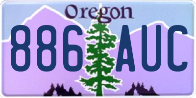 OR license plate 886AUC