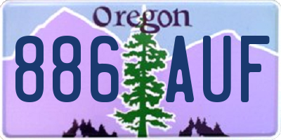 OR license plate 886AUF