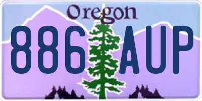 OR license plate 886AUP
