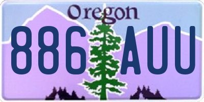 OR license plate 886AUU