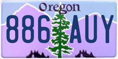 OR license plate 886AUY