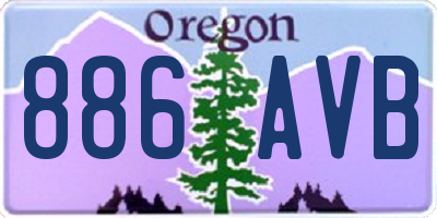 OR license plate 886AVB