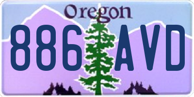 OR license plate 886AVD