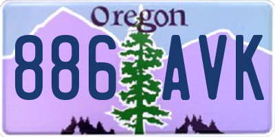 OR license plate 886AVK