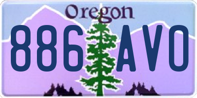 OR license plate 886AVO