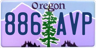 OR license plate 886AVP