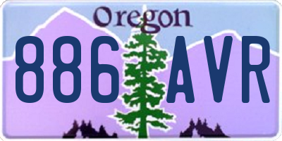 OR license plate 886AVR