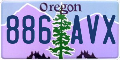 OR license plate 886AVX