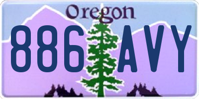 OR license plate 886AVY