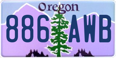 OR license plate 886AWB