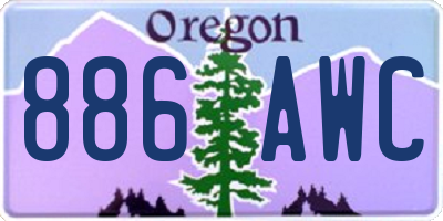 OR license plate 886AWC