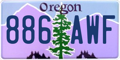OR license plate 886AWF