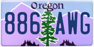 OR license plate 886AWG