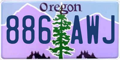 OR license plate 886AWJ