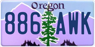 OR license plate 886AWK