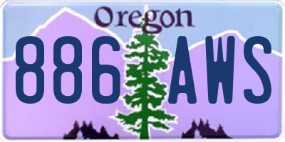 OR license plate 886AWS