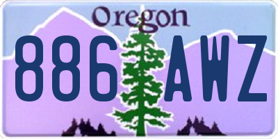 OR license plate 886AWZ