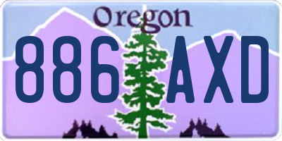 OR license plate 886AXD