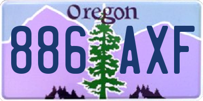 OR license plate 886AXF