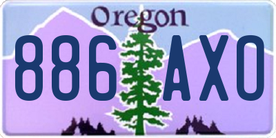 OR license plate 886AXO