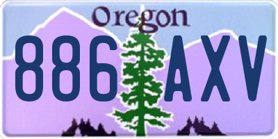 OR license plate 886AXV
