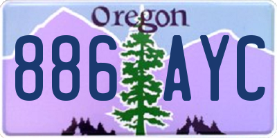 OR license plate 886AYC