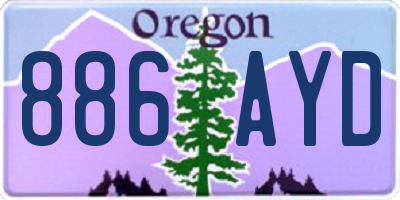 OR license plate 886AYD