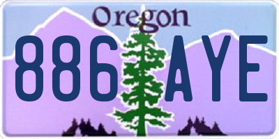 OR license plate 886AYE