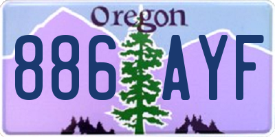 OR license plate 886AYF
