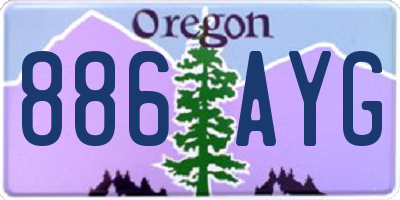 OR license plate 886AYG