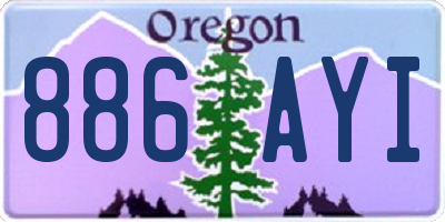 OR license plate 886AYI