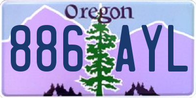 OR license plate 886AYL
