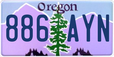 OR license plate 886AYN