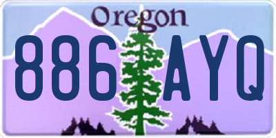 OR license plate 886AYQ