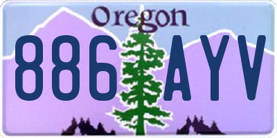 OR license plate 886AYV