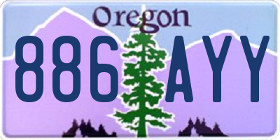 OR license plate 886AYY