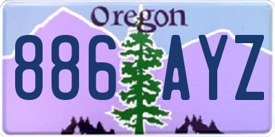 OR license plate 886AYZ