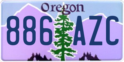 OR license plate 886AZC