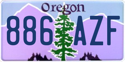 OR license plate 886AZF