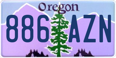 OR license plate 886AZN