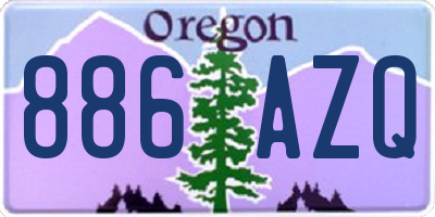 OR license plate 886AZQ
